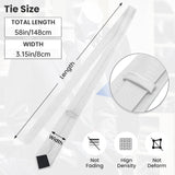 Junmaxroad White Ties For Men Solid Color Formal Neckties 3.15" (8CM) Men's Ties Junmaxroad