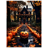 Halloween Paint by Numbers for Adult, Pumpkin Paint by Numbers Kit for Adults Beginners, DIY Landscape Acrylic Painting on Canvas for Home Wall Art Decor 16x20inch Mandun