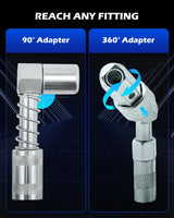 Orion Motor Tech Grease Gun Accessory Kit, 11 Piece Grease Gun Coupler Set for Hard to Reach Grease Fittings, Heavy Duty Lubrication Grease Zerk Fitting Adapters with Grease Gun Hose Holder Orion Motor Tech