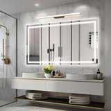 Ratsamee 55x30 Inch Led Mirror for Bathroom with Front Light and Backlit, Dimmable Anti Fog Wall Bathroom Mirror with Led Lights, Water Proof, Decor Vanity Mirror Ratsamee