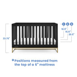 Delta Children Jade 4-in-1 Convertible Crib - Greenguard Gold Certified, Ebony/Bronze Delta Children