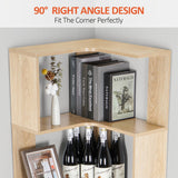 GOOFCXO Corner Bookshelf, 5 Tiers Wooden Corner Bookcase 68.9" Tall Large Open Bookshelf L-Shaped Storage Display Rack with Fixture for Living Room Bedroom Study Office GOOFCXO