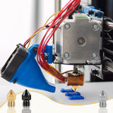 50 Pcs 3D Printer Nozzles - Hardened Steel Stainless Steel Brass Printer Extruder Nozzles Set for CR-10, Ender 3 - High Temperature Pointed Wear Resistant Mk8 Nozzles - 3D Printer Nozzle Cleaning Kit Axeyil