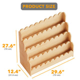 SpaceAid 4-Tier Scalloped Bookshelf, Montessori Bookcase for Toddlers, Wooden Book Shelf Organizer Display Furniture for Kids Rooms, Playroom, Nursery and Classroom, 29.6“ Wide, Natural SpaceAid