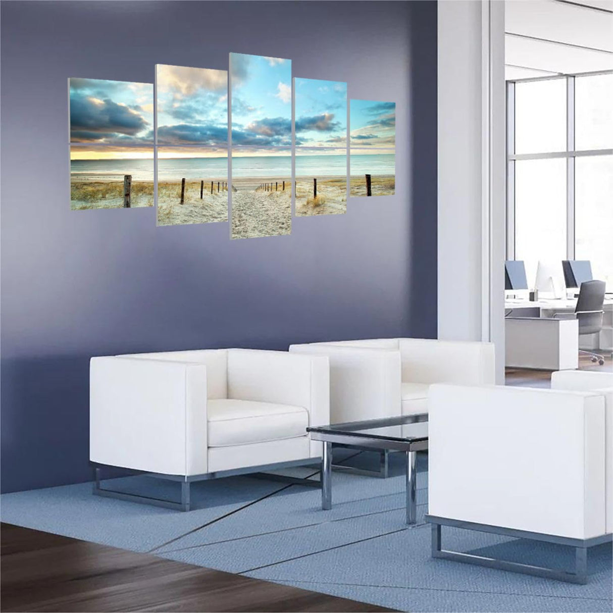 PZWKJOILPQ 10 Pack Art Acoustic Panels sand way to sea beach Decorative Sound Absorbing Wall Panel Self-Adhesive Noise Canceling Soundproof Padding for Home Office Studio 80"" x 40"" PZWKJOILPQ