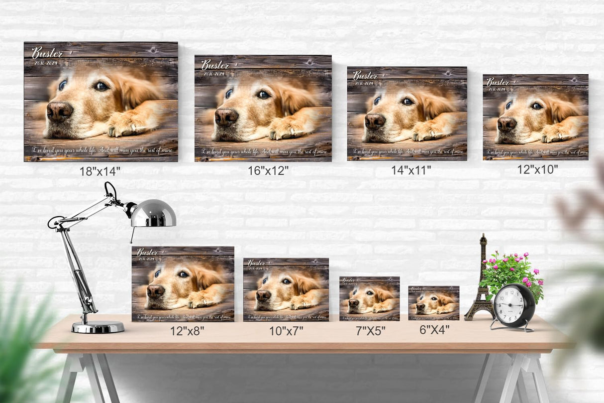 MUNDAZE Custom Pet Portrait Memorial Photo – Personalized Dog or Cat Loss Gift – Glossy Metal Print with Your Pet’s Photo – Sympathy Keepsake – Made and Shipped in USA MUNDAZE