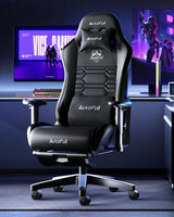 AutoFull Gaming Chair, Racing Style Gaming Chair with Velvet Material Ergonomic Lumbar Support,Adjustable High Back PU Leather PC Chair,Dark AutoFull