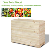 TRUEAURA Wood Raised Garden Bed, Rectangular Planter Box Outdoor Large Tall Trough 39"x28"x15" Flower Planters Boxes with Bottom for Plants Herb Patio Porch Balcony Privacy Screen TRUEAURA