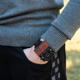 2win Engraved Wooden Watches Nameplate Custom for Men Unique Alloy & Wood Design Watch Personalized Gifts for Husband Men Boyfriend (Customize-1) 2win