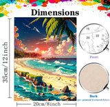 MXCFZX Sunset Beach Paint by Numbers kit for Adults，Beginner on Advanced Canvas Adult Paint by Number Kits ，Easy Landscape Painting by Numbers,Acrylic Paint Boat On Lake Crafts for Home Decor 8x12in MXCFZX