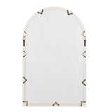 Kate and Laurel Boldmere Large Traditional Wood Windowpane Arch Mirror, 28x44, Rustic Brown and White Kate and Laurel
