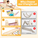 RMOKA Indoor Climbing Toys for Toddlers 1-3, 7in1 Extra Large Pikler Triangle Set, Foldable Wooden Montessori Climbing Set with Arch, Ramp & Ladder Baby Indoor Playground Jungle Gyms for Toddlers RMOKA