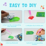 Libfx Diamond Art Kits for Kids 4 PCS Diamond Art for Girls Boys Beginners Arts and Crafts for Kids Ages 8-12 (Cat Butterfly Unicorn Deer) Libfx