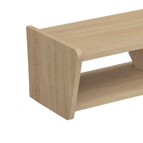 Walker Edison Zee Modern Floating Mounted Minimalist Stand for TVs up to 70 Inches, 65 Inch, Coastal Oak Walker Edison