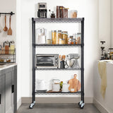 Dkelincs Wire Shelving Unit 36''L×14''W×62''H NSF Metal Storage Shelves 4 Tier Height Adjustable Wire Shelf with 4 Wheels for Kitchen Office Pantry Bathroom Garage, Black Dkelincs