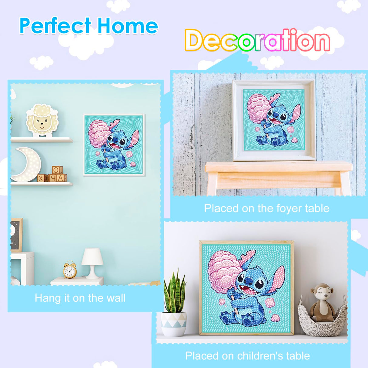 Diamond Art Kits for Kids - Crafts for Girls 8-12 - Diamond Art Painting with Wooden Frame - Arts and Crafts for Kids Ages 4-6 8-10 - GEM Art Supplies for Adult Beginners Home Wall Decor Gifts Nardoll