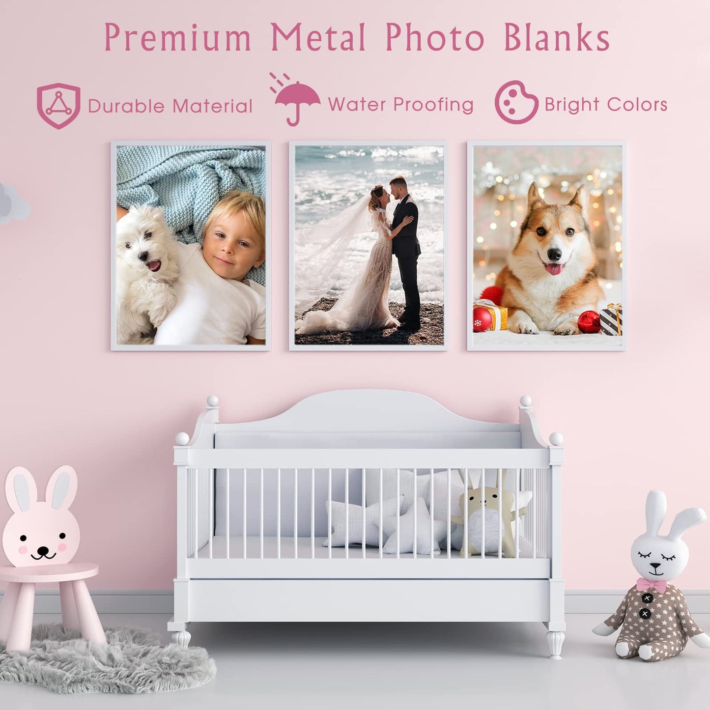 20 Pcs Aluminum Sublimation Blanks Heat Press Metal Photo Blanks DIY Blank Metal Sign White Sublimation Canvas Sublimation Metal Blanks for Room Wall Office Decor Decorative (6 x 8 Inch, 8 x 10 Inch)