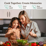 Wooden Spatula for Cooking, Long Handle, Wooden Spoons Set of 2 for Nonstick Pans & Cookware, Wooden Utensil Set, Wood Flipper for Pan and Wok, Wood Scraper, Spatula for Flipping, Serving & Scraping Tigina