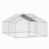 BOSSIN Bold Chicken Coop Run Large Metal Chicken Pen Outdoor, Poultry Cage Spire Shape, Heavy Duty Walkin for Yard with Waterproof and Anti-UV Cover, for Rabbits Habitat BOSSIN