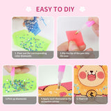 PERFECTSIGHT Cute 5D Diamond Art Kits, Kawaii DIY Painting Art for Adults Teen, 4 Pack Diamond Arts and Crafts Sets, Big Gem Full Drill Diamond Dots for Women (Multicolor Animal) PERFECTSIGHT