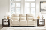 Signature Design by Ashley Dahlmoore Modern Leather Match Power Reclining Sofa with USB Ports, Beige Signature Design by Ashley
