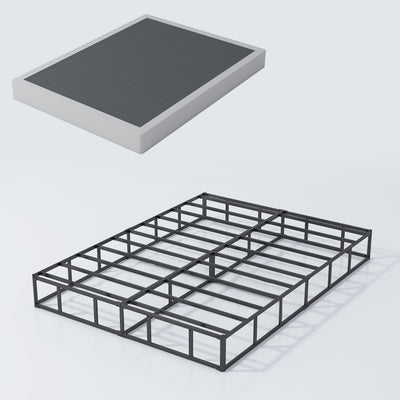XINXINYAN Box Spring Full Size 5 Inch High, Heavy Duty Mattress Foundation, Sturdy Metal Box Springs Only with Fabric Cover Set, Easy Assembly, Noise Free