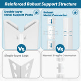 PrimeZone 28" W x 12" D x 59" H Closet Storage Shelves - 5 Tier White Metal Connector Shelving, Adjustable Heavy Duty Garage Shelves, Utility Rack Organizer Shelf for Kitchen Pantry Closet, 2 PCS PrimeZone