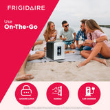 Frigidaire Portable 9-Can Mini Cooler Fridge, 5L, Brushed Stainless Rugged, Window, EFMIS189-SS, Clear Door, Glass Frigidaire