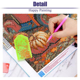 Canrichshop Autumn Pumpkin 5D Diamond Art Kits for Adults,Truck Diamond Painting Kits for Beginners,Fall Full Drill Diamond Paintings,Paint by Diamonds for Wall Decor 14x14inch Canrichshop