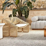 Generic Modern Nordic Rattan Lounge Chair – Elegant Velvet Outdoor/Indoor Sofa Chair, 35.43*27.55*27.55 inches, Brown Generic