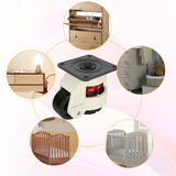 Acrux7 Retractable Leveling Casters Set of 4 Heavy Duty GD-60F, Workbench Caster with Rubber Leveling Feet, 360 Degree Swivel Industrial Plate Caster Wheel for Machine, Equipment Acrux7