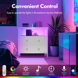 Tykacna 27 Inch Wide Night Stand, Wooden Night Stand with 2 Drawers, LED Nightstands with Charging Station and Adjustable Drawer for Living Room/Bedroom/Study/Office Nightstand, White. Tykacna