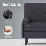 homeokay Convertible Queen Sleeper Sofa Bed Couch, with Pull-Out Feature, 5 Adjustable Backrest Positions, Removable Armrests, Ottoman, and Storage for Living Room(Gray) homeokay