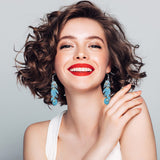 20Pcs Sublimation Blank Earrings Heat Transfer Sublimation Printing Wire Hooks Earrings Feather Shape Unfinished Wooden Dangle Earrings Teardrop Pendant w/Earring Hooks for DIY Jewelry Making Craft Metuynm