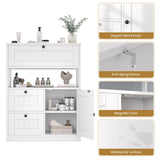 GRUSIGN Bathroom Cabinet, Modern Bathroom Floor Storage Cabinet Organizer with 1 Door and 3 Drawers, Freestanding Cupboard for Kitchen/Living Room Use GRUSIGN