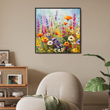 AIBOERL Diamond Painting Kits, Wild Flowers 5D DIY Full Drill Diamond Art Painting Kits for Adults, Seaside Diamond Painting Gem Art Craft for Home Wall Decor (13.8 * 13.8 inch AIBOERL