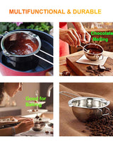 Stainless Steel Double Boiler Pot for Melting Chocolate, Candy and Candle Making (18/8 Steel, 2 Cup Capacity, 480ML) SONGZIMING
