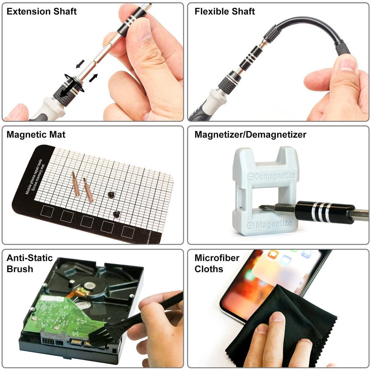 STREBITO Precision Screwdriver Set 124-Piece Electronics Tool Kit with 101 Bits Magnetic Screwdriver Set for Computer, Laptop, Cell Phone, PC, MacBook, iPhone, Nintendo Switch, PS4, PS5, Xbox Repair STREBITO