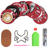 Bartogro 8 Pcs College Football Diamond Art Coasters Kits with Holder, Diamond Painting Coaster Kits DIY Crafts for Adults Diamond Art Painting Kits Supplies for Alabama Gift Bartogro