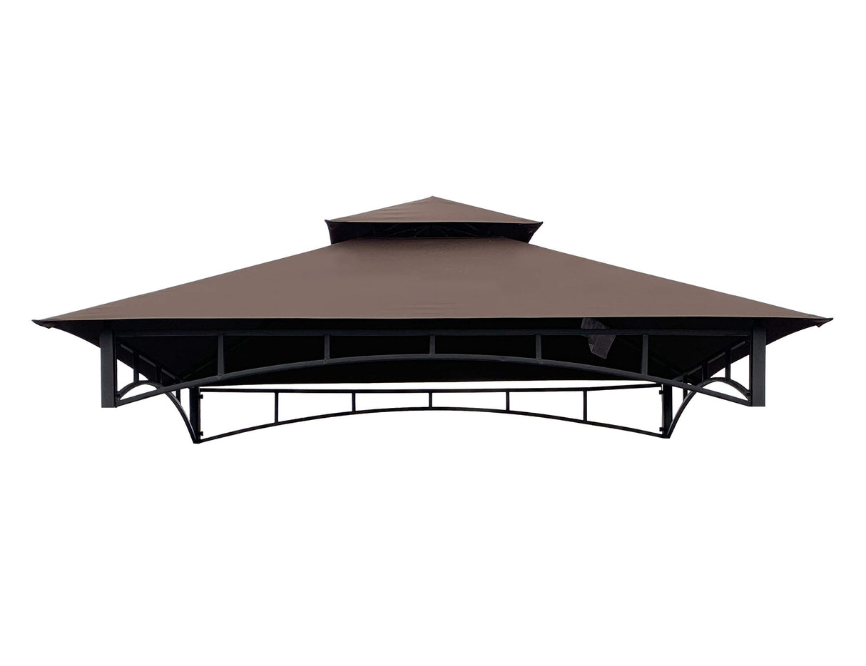 APEX GARDEN Replacement Canopy Top CAN ONLY FIT for Model #L-GG001PST-F 5' X 8' Brown Double Tiered Canopy Grill BBQ Gazebo (Top Only) (Brown) APEX GARDEN