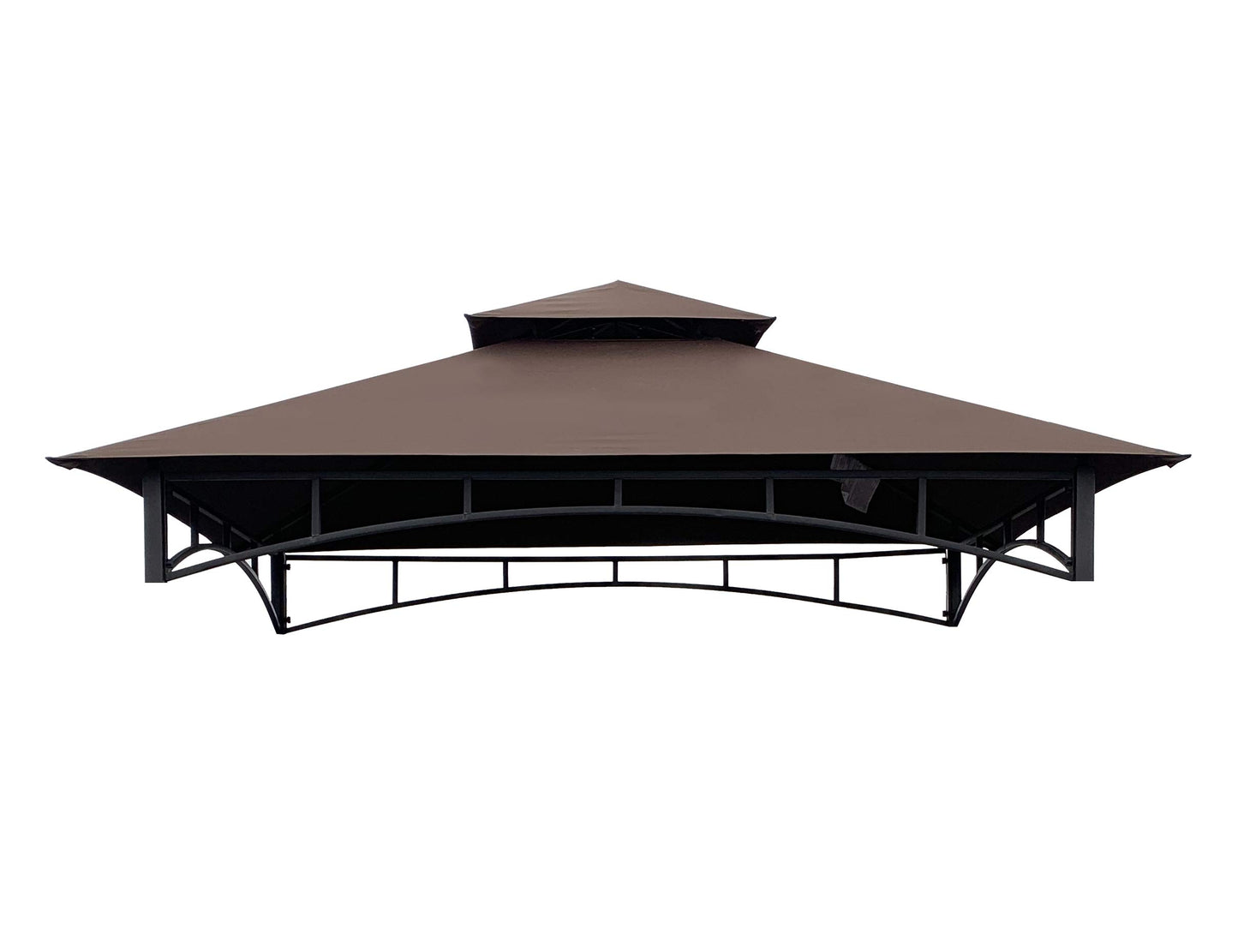 APEX GARDEN Replacement Canopy Top CAN ONLY FIT for Model #L-GG001PST-F 5' X 8' Brown Double Tiered Canopy Grill BBQ Gazebo (Top Only) (Brown)