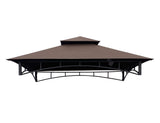 APEX GARDEN Replacement Canopy Top CAN ONLY FIT for Model #L-GG001PST-F 5' X 8' Brown Double Tiered Canopy Grill BBQ Gazebo (Top Only) (Brown) APEX GARDEN