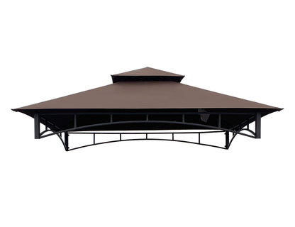 APEX GARDEN Replacement Canopy Top CAN ONLY FIT for Model #L-GG001PST-F 5' X 8' Brown Double Tiered Canopy Grill BBQ Gazebo (Top Only) (Brown)