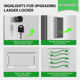 INTERGREAT Metal Locker for Employees with 4 Doors,(72") Steel Locker Storage Cabinet with 4 Tiers,Tall Office Storage Lockers for Home Office,School,Gym (Grey White) INTERGREAT