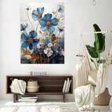 EIBEILI Diamond Painting Kits for Adults DIY 5D Diamond Art Paint with Round Diamonds Full Dril Gem Art Blue Flowers Painting Kit for Home Wall Decor Gifts 12x16inch EIBEILI