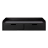 Kate and Laurel Kitt Modern Floating Shelf with Drawers, 28 x 12 x 6.5 inches, Black, Chic Floating Storage Console Table or Desk for Wall Kate and Laurel