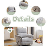 Oversized Rocking Chair Nursery with Adjustable Headrest, 26" Extra Wide Glider Recliner Nursery Chair for Nursery, 360° Swivel Rocker Recliner with Overstuffed Armrest， Light Grey RUTOX