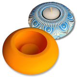 Tea Light Candle Holder Silicone Mold - by Happy Dotting Company - Round Shape - Tealight Candle Molds for Cement Casting - DIY & Creative Projects - Dotting and Mandala Art Happy Dotting Company