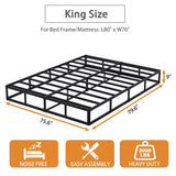 Snaye King Box Spring Bed Base 9 Inch, 3000lbs Heavy Duty Metal Mattress Foundation with Fabric Cover, Tool-Free Easy Assembly, Noise Free Snaye