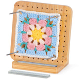 Lifewit 5.9" Crochet Blocking Board with 10 Pegs, Bamboo Granny Square Blocking Board for Knitting and Crochet Projects, Blocking Mats for Crocheting, Crocheting Accessories Gifts for Crocheters Lifewit